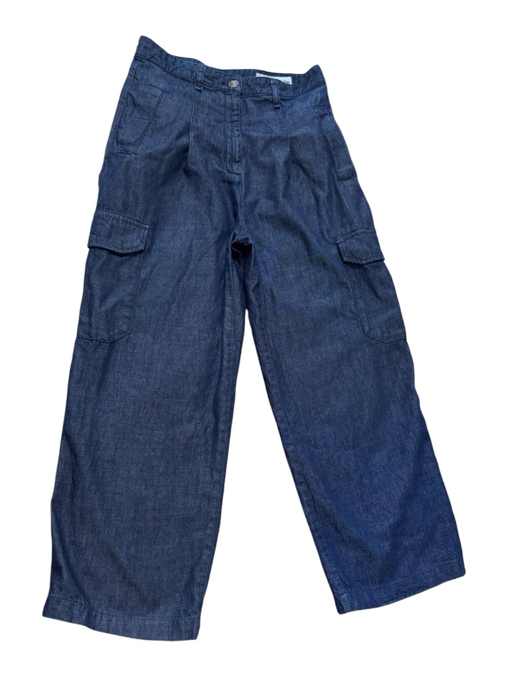 Wide Leg Cargo Denim Jeans - Dark Blue - Picture 2 of 9